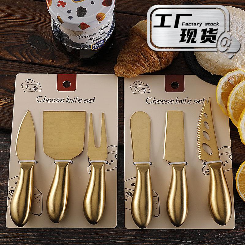 Полая ручка из нержавеющей стали, Золотой нож для сыра, Набор ножей для сыра, Упаковка для переплета карт, Ножи и вилки в стиле вестерн
