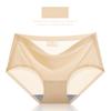Female Summer Briefs Solid Color Seamless Mid Waist Sexy Breathable Underwear for Women's