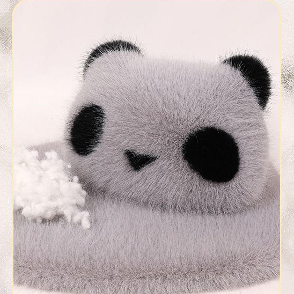 Non-slip Car Plush Cushion Cartoon Panda Backrest Lumbar Support Car Headrest Waist Support Winter