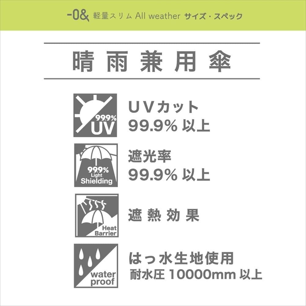 Зонт складной Ogawa Parasol Light UV Heat Water для солнечной и дождливой погоды 5 унисекс 52308, легкий, тонкий, мужской, женский, серый, блокирующий,