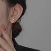 S925 Sterling Silver Hollow Heart Ear Studs Women's Simple Cold Style Affordable Luxury Style Niche High-Grade Earrings