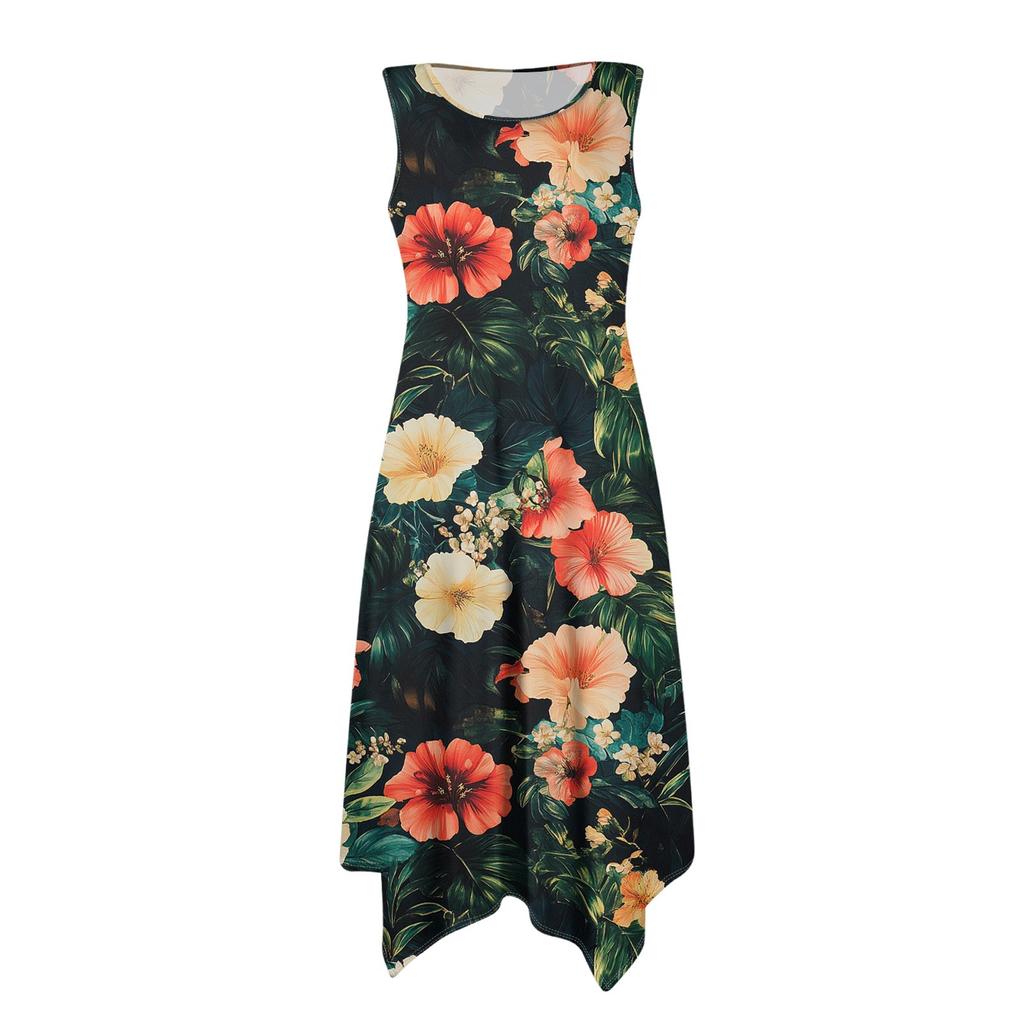 Женское повседневное платье на лето, платье-майка, свободное пляжное платье с карманами, расклешенный миди-сарафан