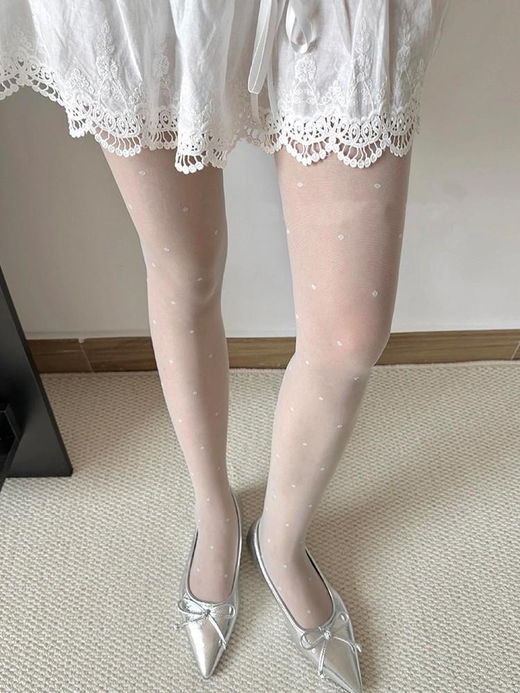 Love White Stockings Women'S Ultra-Thin 0D Pure Lolita Anti-Hook Pantyhose Lengthened Without Falling Off Sexy Black Silk