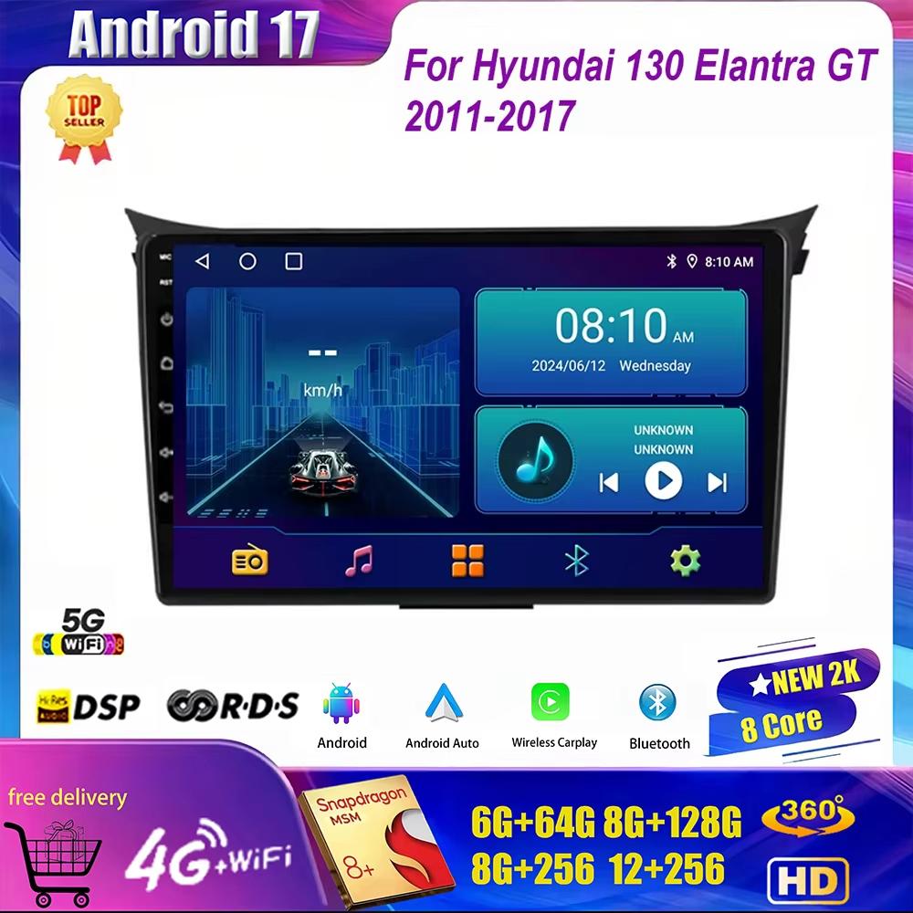 Android 17 pour Hyundai I30 Elantra GT 2012 - 2016, autoradio sans 2din, Carplay, GPS, WIFI, navigation, lecteur DVD, lecteur multimédia de voiture
