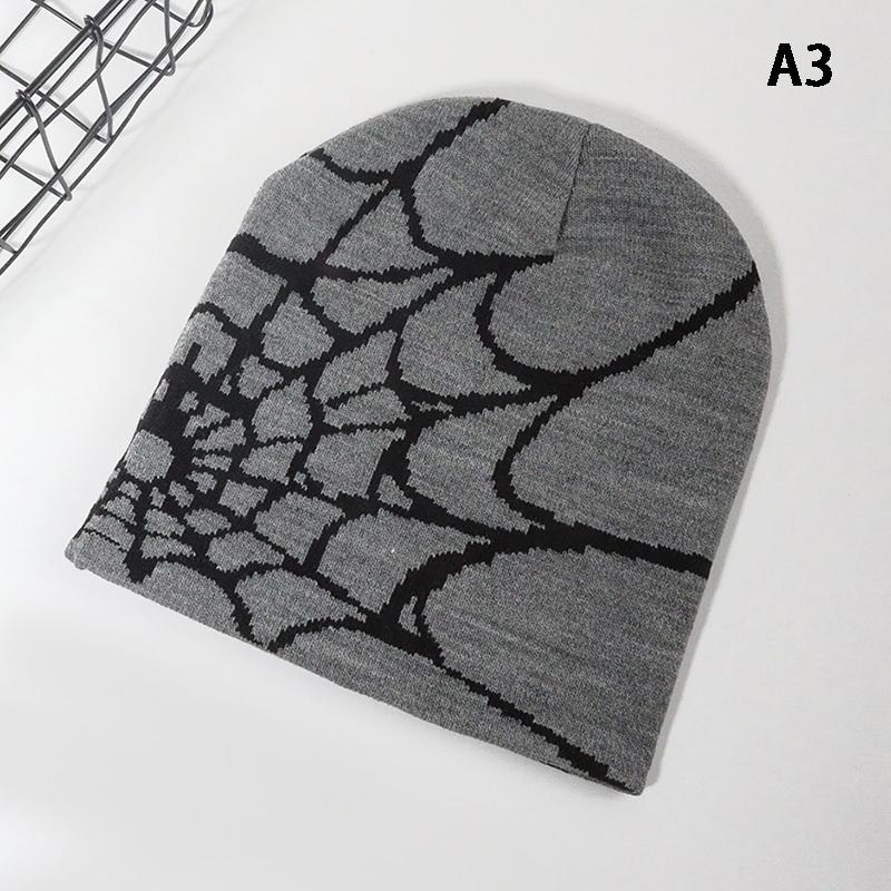 2023 New Knitted Beanies Hat Cartoon Spider Embroidered Winter Hats Knitted Bonnet Cap Soft Woolen Beanies For Women Cap