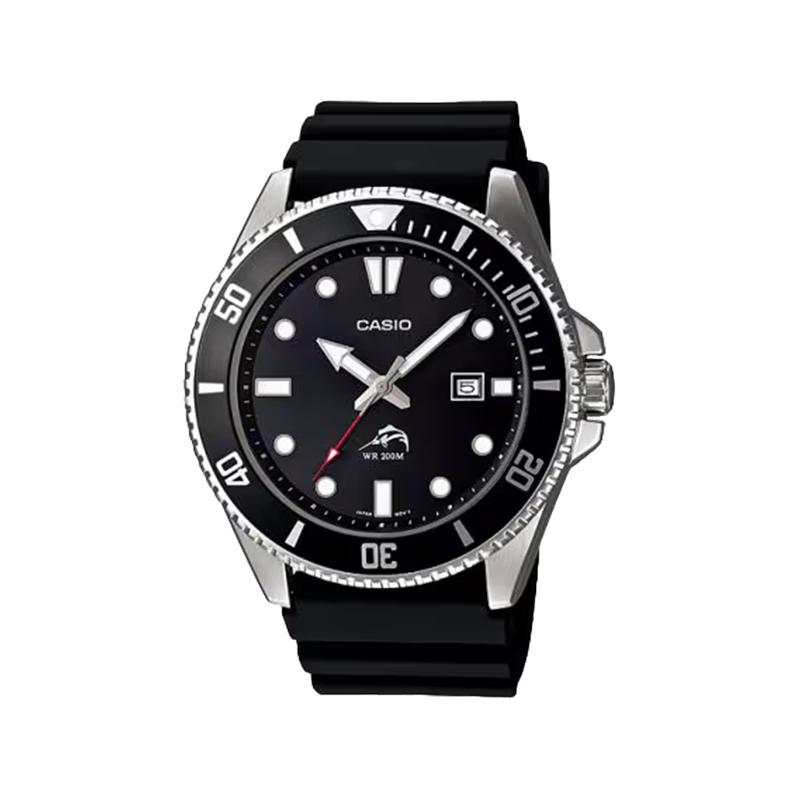 Casio Кастомизированные часы модифицированная серия изумрудный безель Кварцевые Стальной ремешок тот же стиль для мужчин и женщин черный циферблат MDV-106B-1A-YinSe-BanLian
