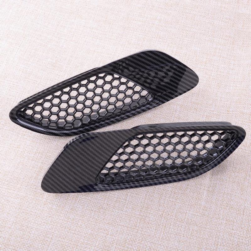 1 Pair Carbon Fiber Style ABS Front Bonnet Hood Vent Air Intake Cover Fit for BMW E90 E91 E92 E93 M3 Type 2007-2011 2012 2013