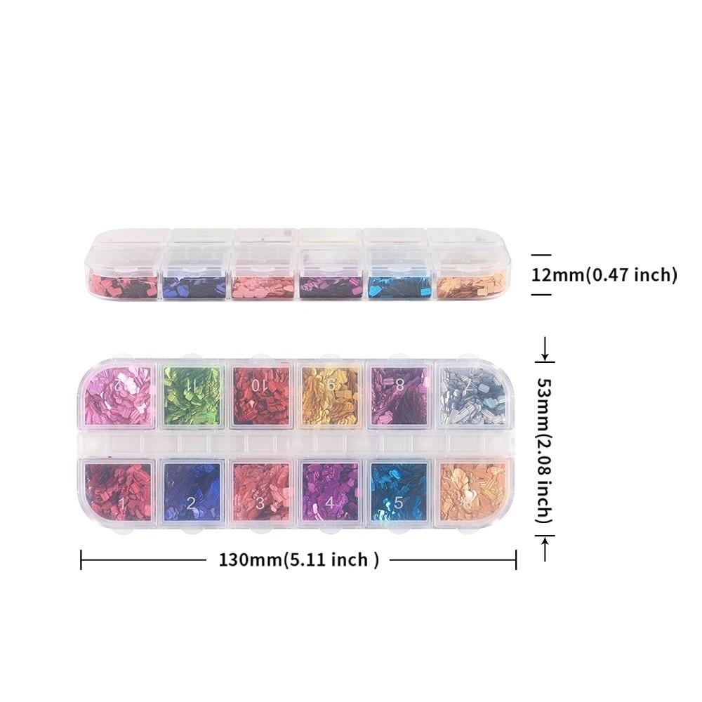 Laser Shiny Nail Glitter Flakes 12-Grid Nail Decoration Accessories French Manicure