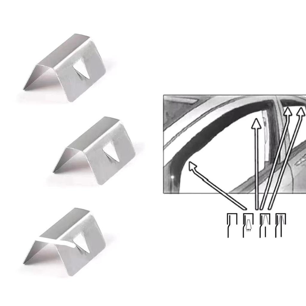 Зажимы для ветровых дефлекторов из нержавеющей стали, фиксирующий зажим для универсального автомобиля, надежно удерживает ваши ветровые дефлекторы на месте