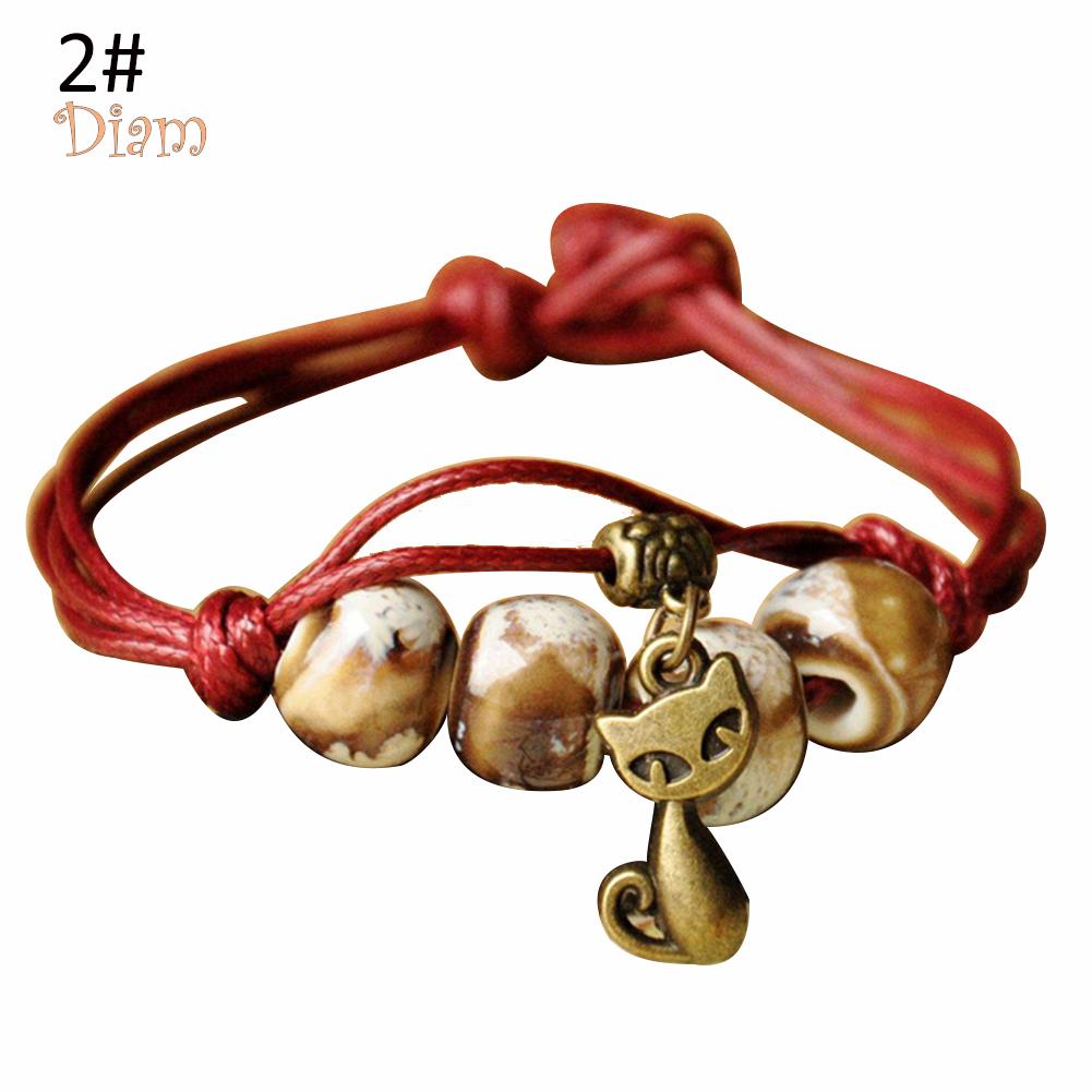 Браслет для женщин с бусинами и подвеской, ручная работа