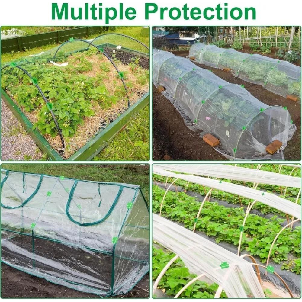 Зажимы для дуг туннеля для растений для фиксации тепличных аксессуаров с изоляционной пленкой, для поддержки корней и стеблей растений, зеленые зажимы