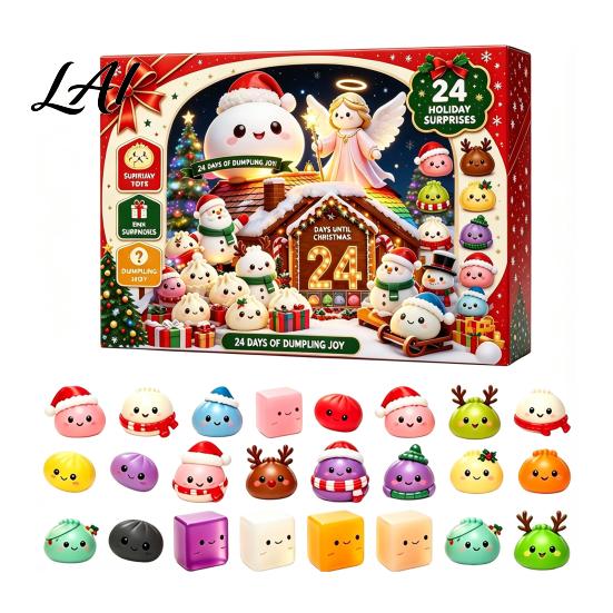 Christmas Gift Calendar 2026, Squeeze Advent for Kids 24 Days Mini Dumpling Figures Countdown