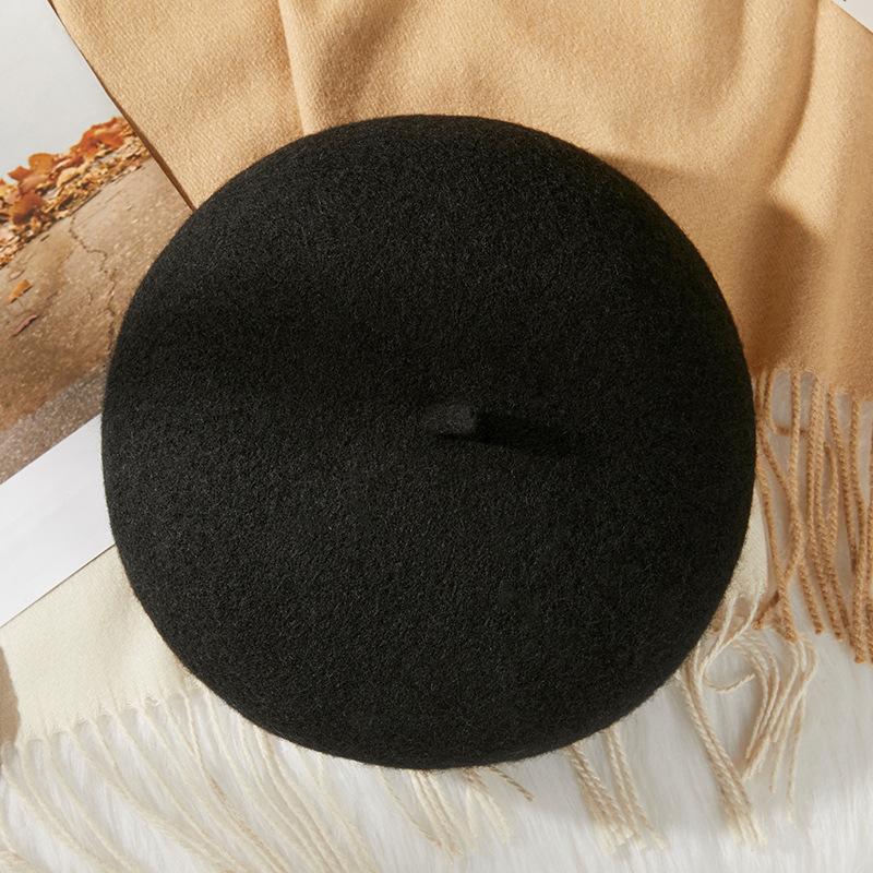Берет женский осенне-зимний британский ретро шерстяной берет корейский стиль универсальный японский стиль милый художник шляпа тренд