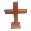 Carved Wooden Standing Cross Crucifix W/ Stand Jesus Christ Altar Handmade