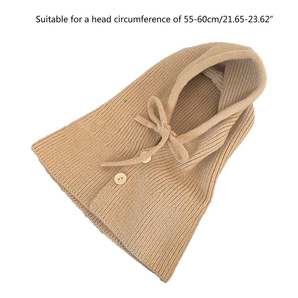 Вязаная шапка-худи для студентов, взрослых, ветрозащитная зимняя балаклава, шапка для защиты шеи с регулируемым размером, теплая шапка для велоспорта