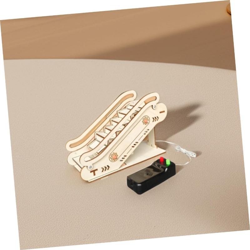 Escalator Model Mechanical Elevator Puzzle Model Building Kits Small Elevator Model Elevator Lift Elevator Model Puzzles Stem Motor Beige