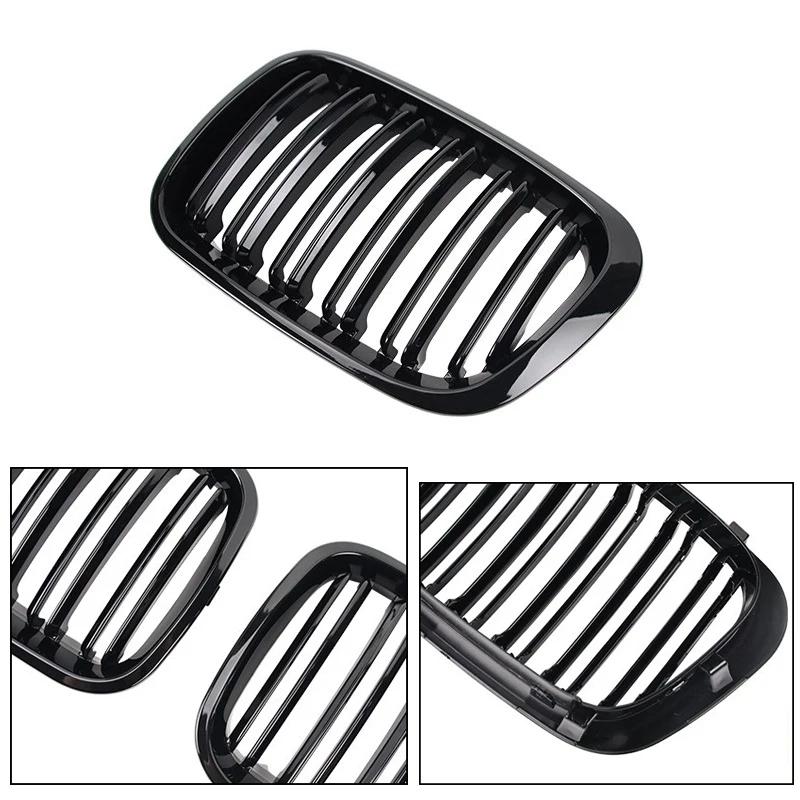 Пара для BMW 3-й серии E46 1998-2001 2/4 двери автомобиль передняя решетка радиатора 318i 320i 325i 330i глянцево-черная гоночная решетка радиатора аксессуары