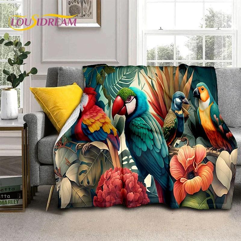 Милые птицы мечты попугай павлин мультфильм мягкие фланелевые одеяла, плед удобное одеяло для пикника кровати дома спальня ребенок