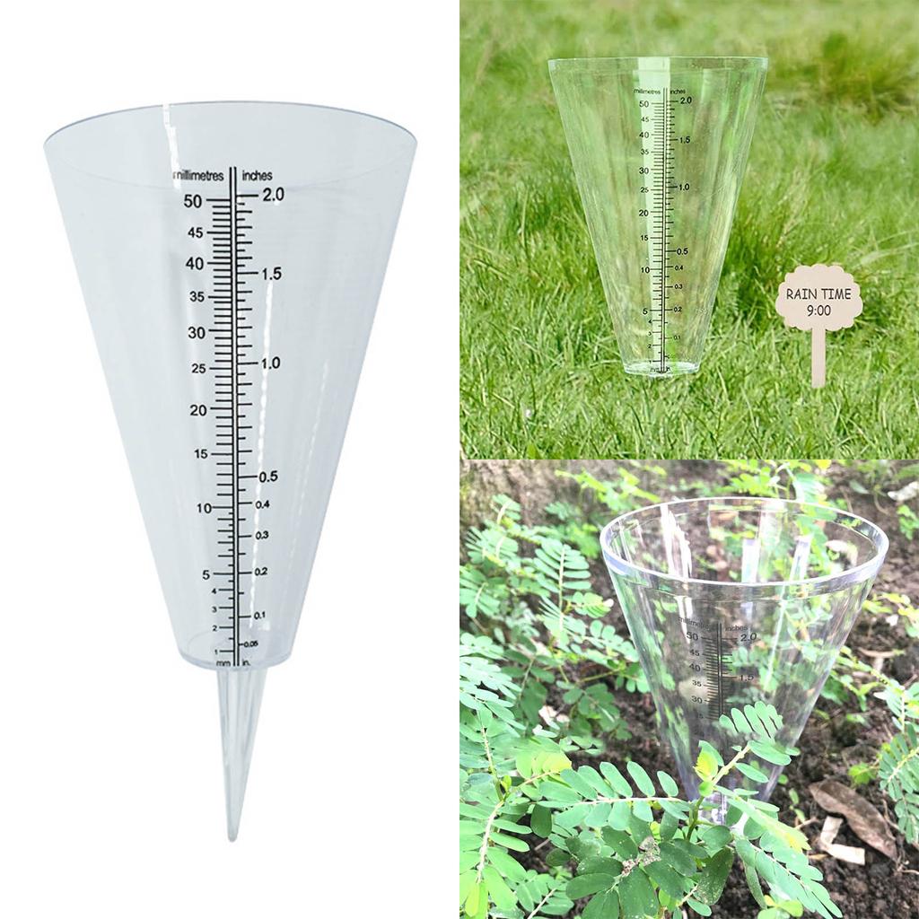 Clear Plastic Cone Rain Gauge Innovative Garden Rain Measurement Cup for Beginner Starter Gardening Plant Growing