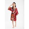Children's Bathrobe Comfortable and Elegant Temperament Simulation Silk Sleeping Robe Sateen Children's Hand-painted Peony Baby Walking Robe
