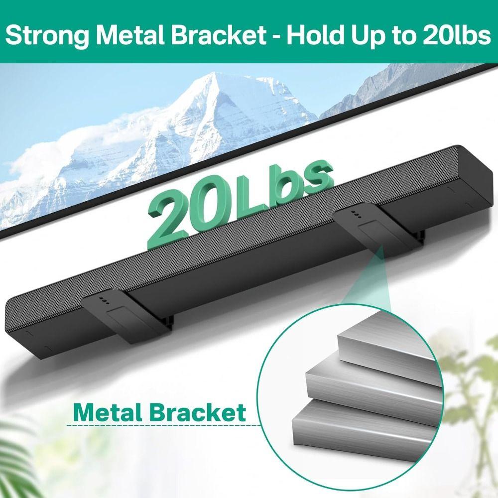 2pcs Metal Sound Bar Mounts Anti-Drop Sound Bar Shelf Speaker Wall Bracket for Samsung/Sony/LG