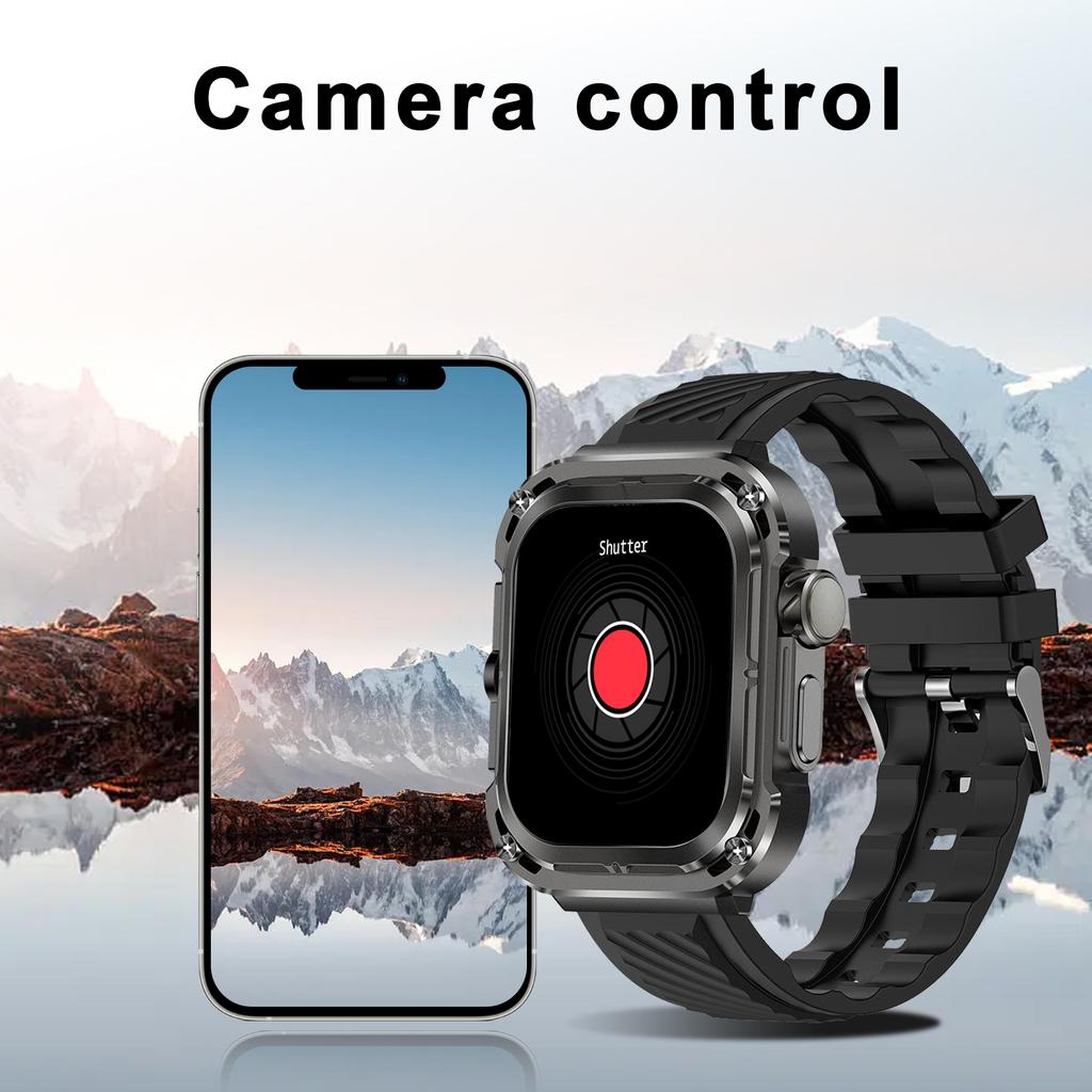 2,04-дюймовые умные часы, мониторинг сна, управление музыкой, спортивный режим, компас, для Android IOS