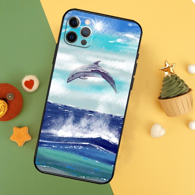 Чехол Дельфин для iPhone 13 12 Mini 11 14 16 15 Pro Max 7 8 Plus X XR XS Max Задняя крышка