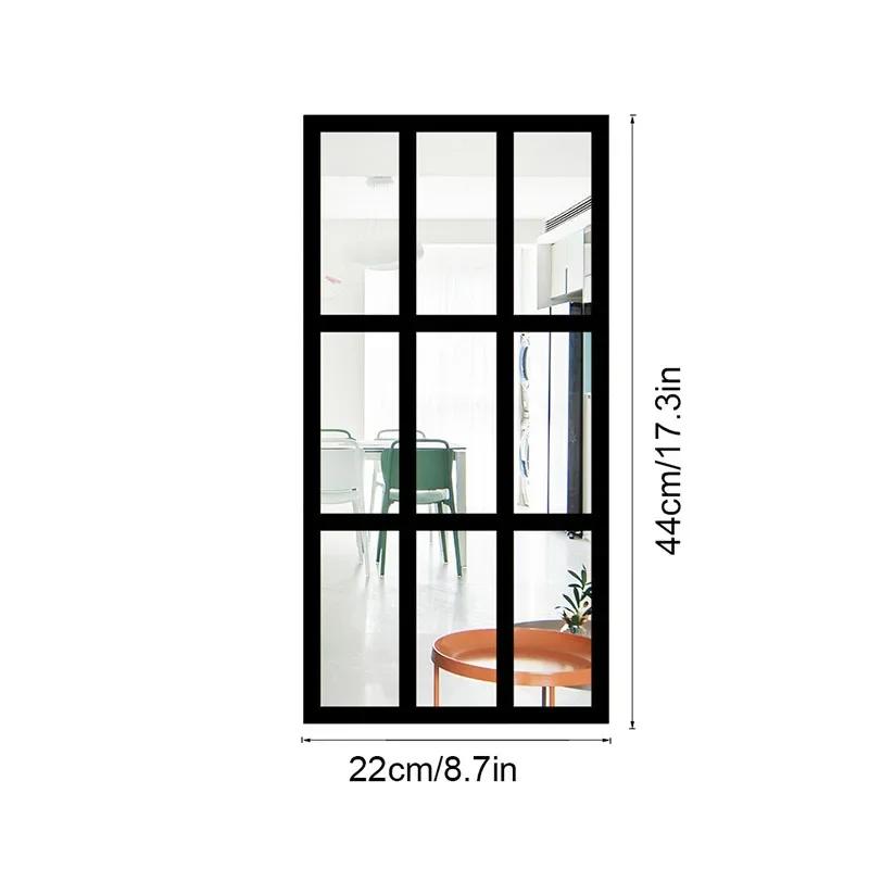 Imitation Window Arch Design Acrylic Mirror Wall Sticker Self-adhesive Decals Home Living Room Background Art Wall Decor Mirror