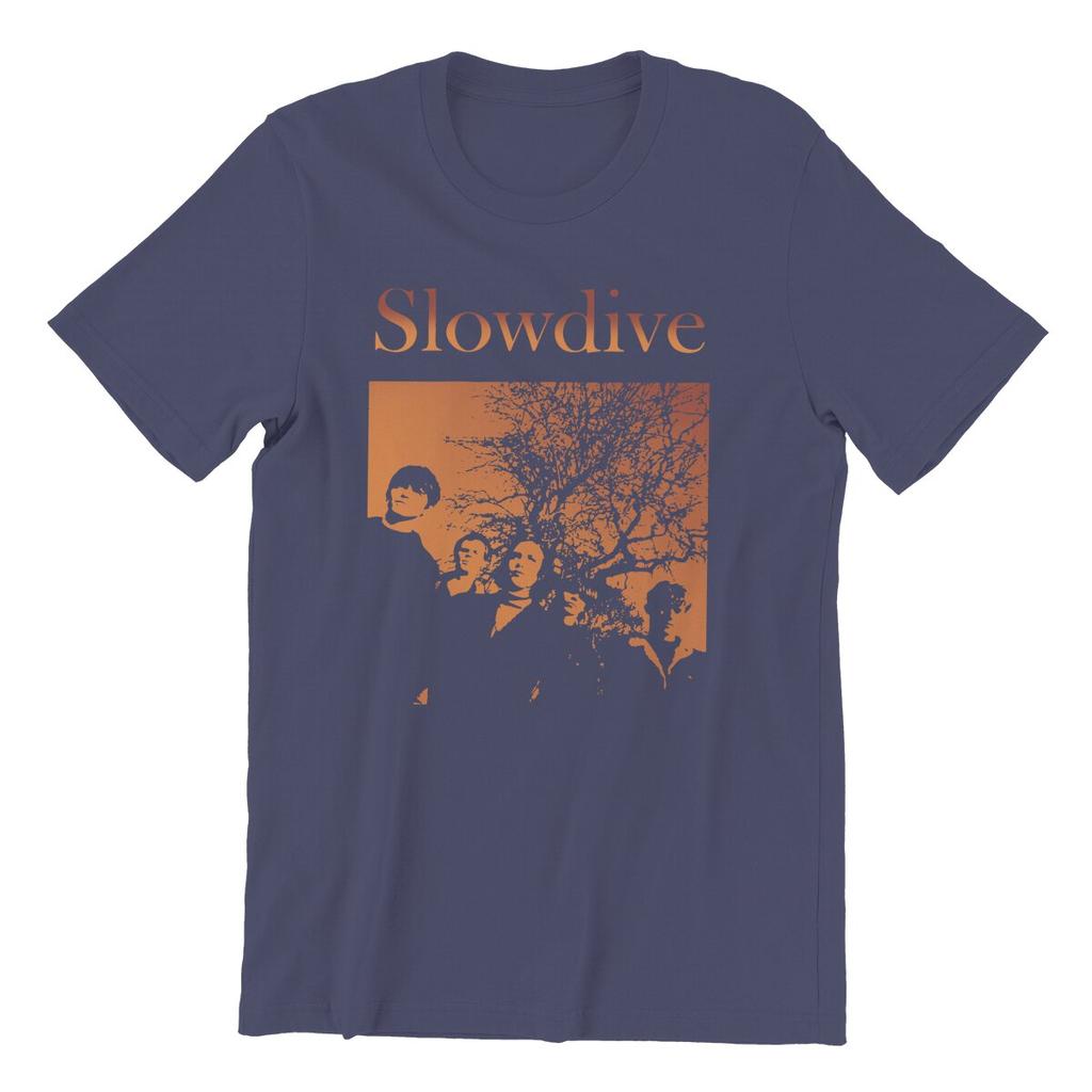 Мужская футболка Slowdive Tour 90-х Хлопковые топы Повседневная футболка с коротким рукавом и круглым вырезом Классические футболки