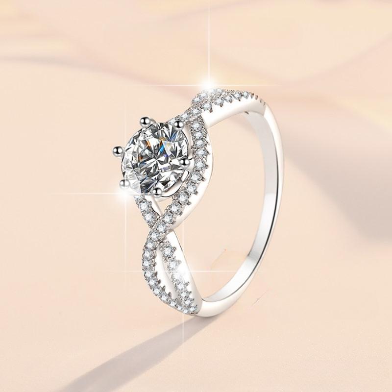 D цвет 1 карат муассанит S925 серебряное кольцо кольцо с муассанитом женские серебряные украшения обручальное кольцо с бриллиантом обручальное кольцо подарок для подруги