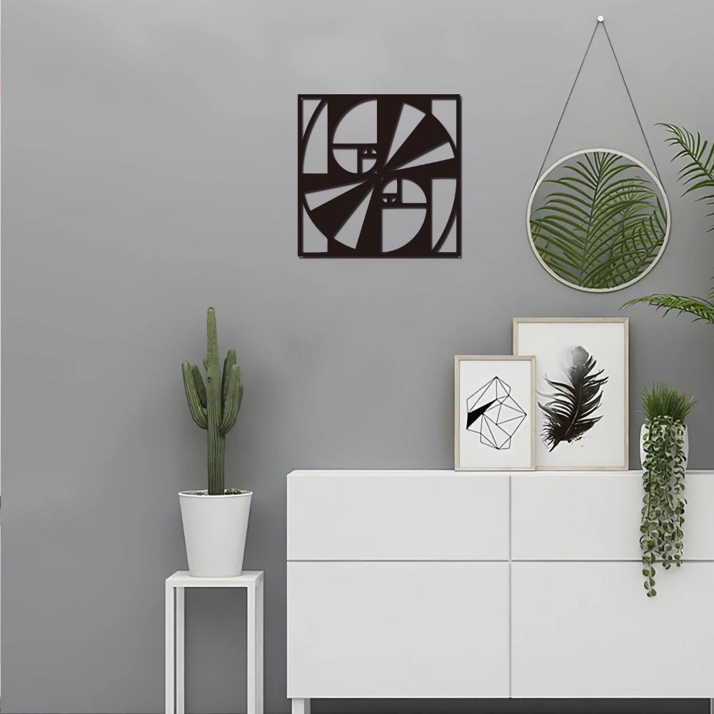 1 шт. Золотое сечение Металлическое настенное искусство – Современный и эстетичный дизайн | Идеально подходит для декора кабинета и комнаты терапевта | Стильные настенные украшения