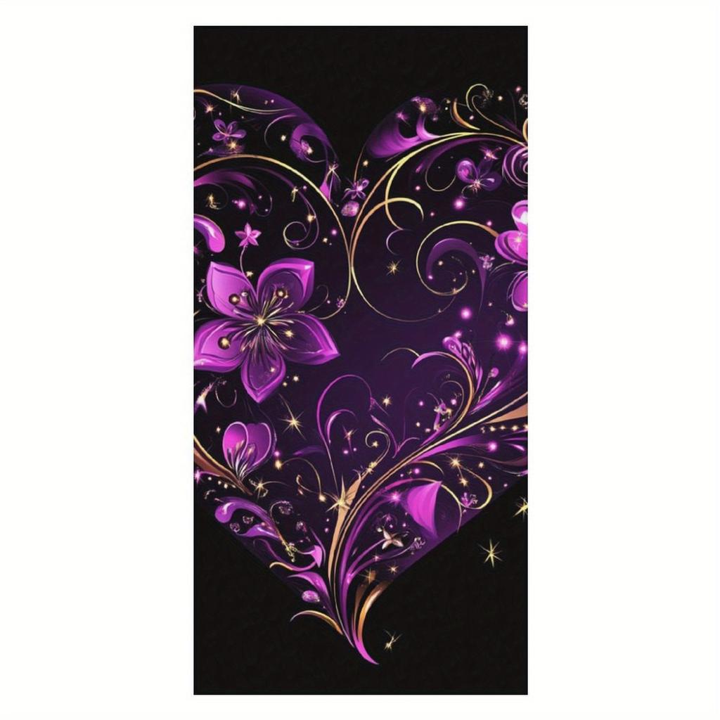Floral Heart Designed Beach Towel Large Towel, Super Absorbent, Quick-Dry, Fashionable Decorative Beach Towel Bath Towel Sport