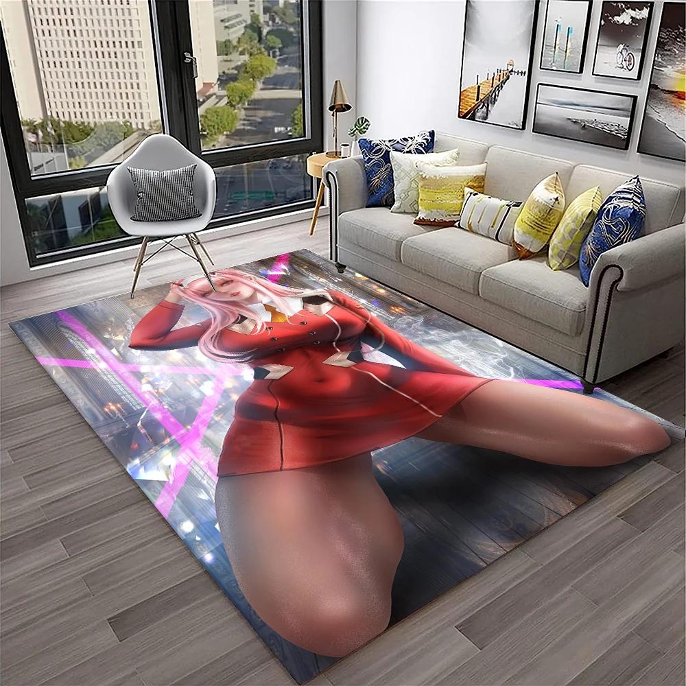 DARLING in The FRANXX мультфильм Zero Two сексуальный ковер для девочек для дома, гостиной, спальни, дивана, коврик для двери, декор, нескользящий напольный коврик