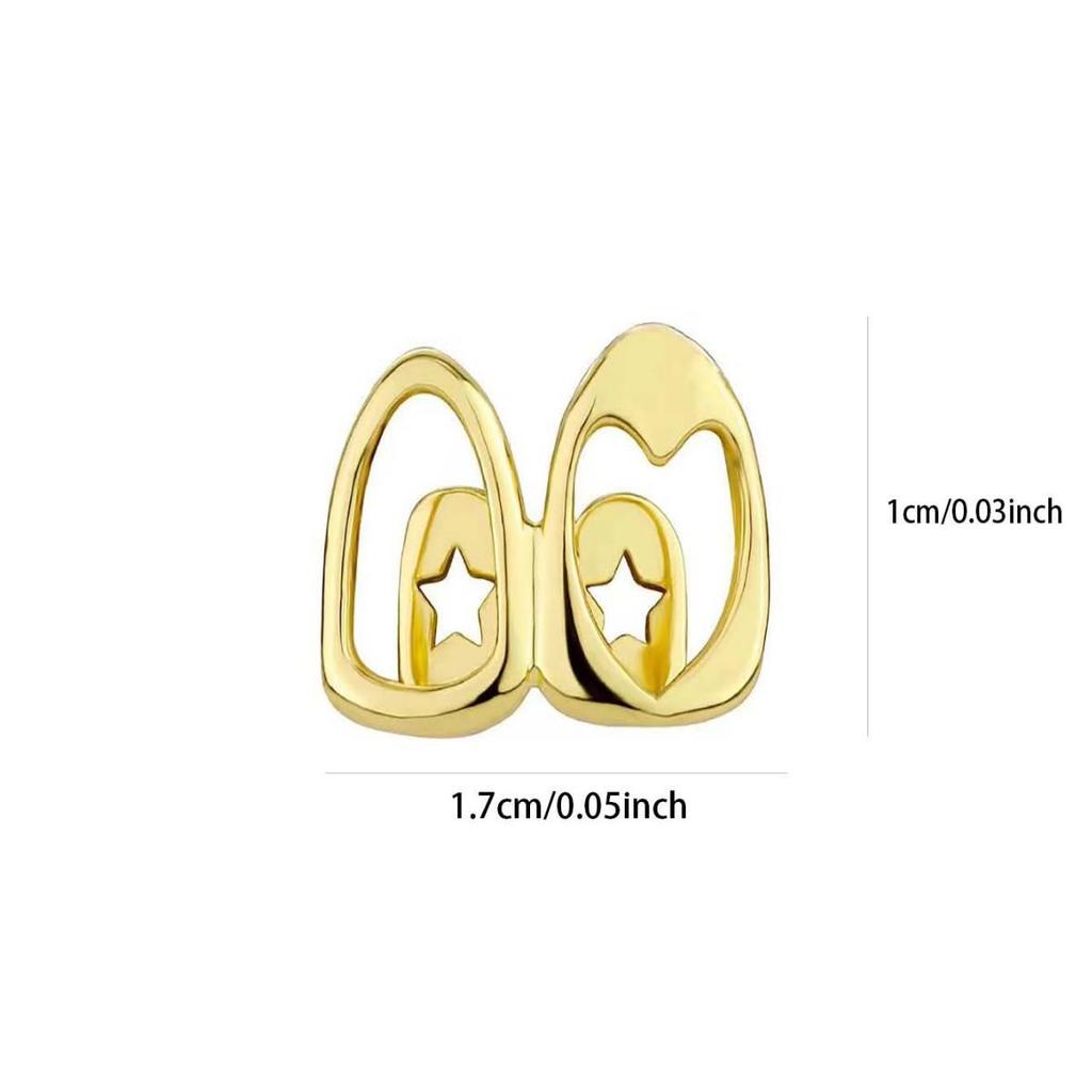 Jinwu Двухцветные полые сердечком Grillz - Хип-хоп золотые зубы уличный аксессуар