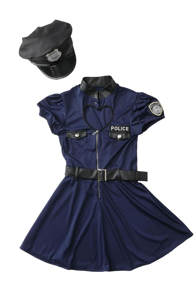 Clearstone GLOWHOLIC Heart Police Cosplay Size Costume, M, Navy, Halloween, Women's