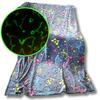 Glow in the dark blanket 150x200 colorful fluo butterflies