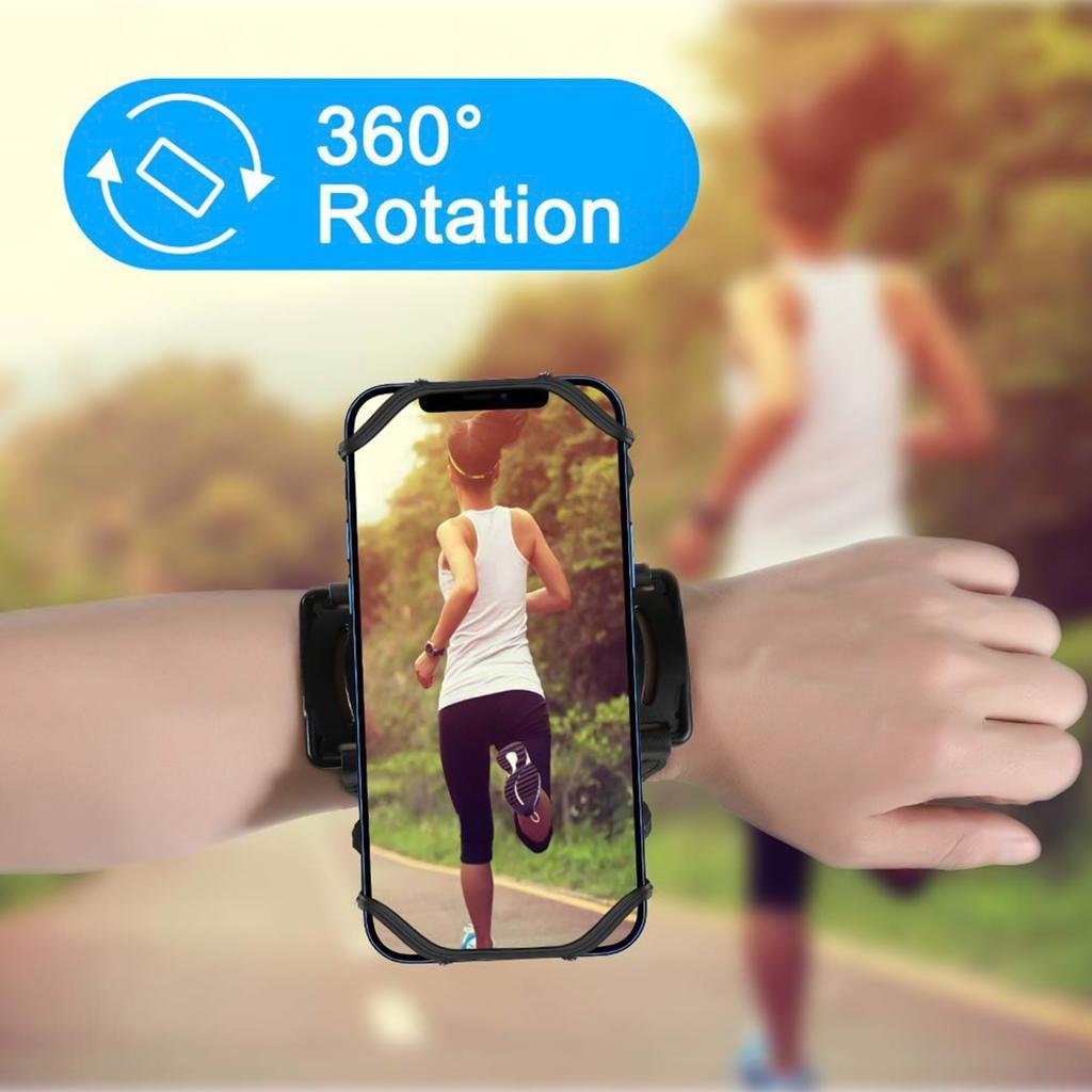 Detachable Sports Armband Phone Holder with 360° Rotation Silicone Design for Running Cycling Hiking