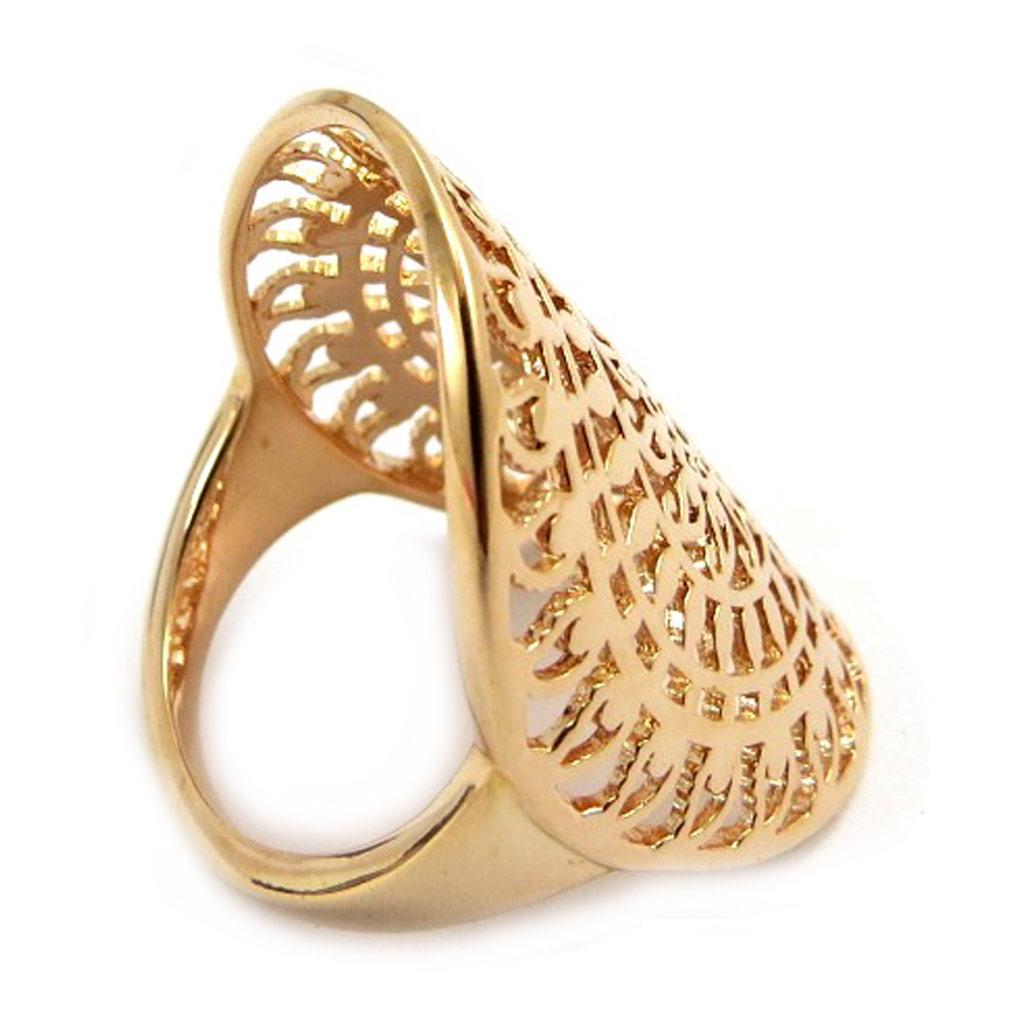 Позолоченное кольцо "Кармен" розовое золото (gold Pink) - 25х29 мм