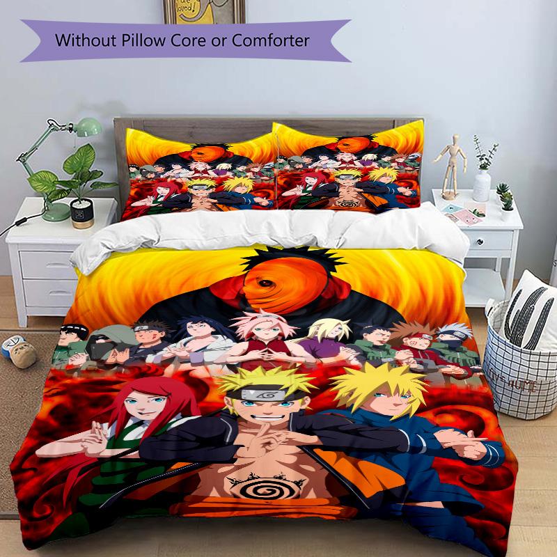 Naruto Team Adventure Print 3Pcs Bedding Setduvet Cover With 2 Bedropillowcase Home Birthday Gift