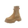 Thick Soled Short Boots for Women Elastic Knitted Slim Boots Height Increasing Martin Boots  Single Shoes  Thin Socks Boots