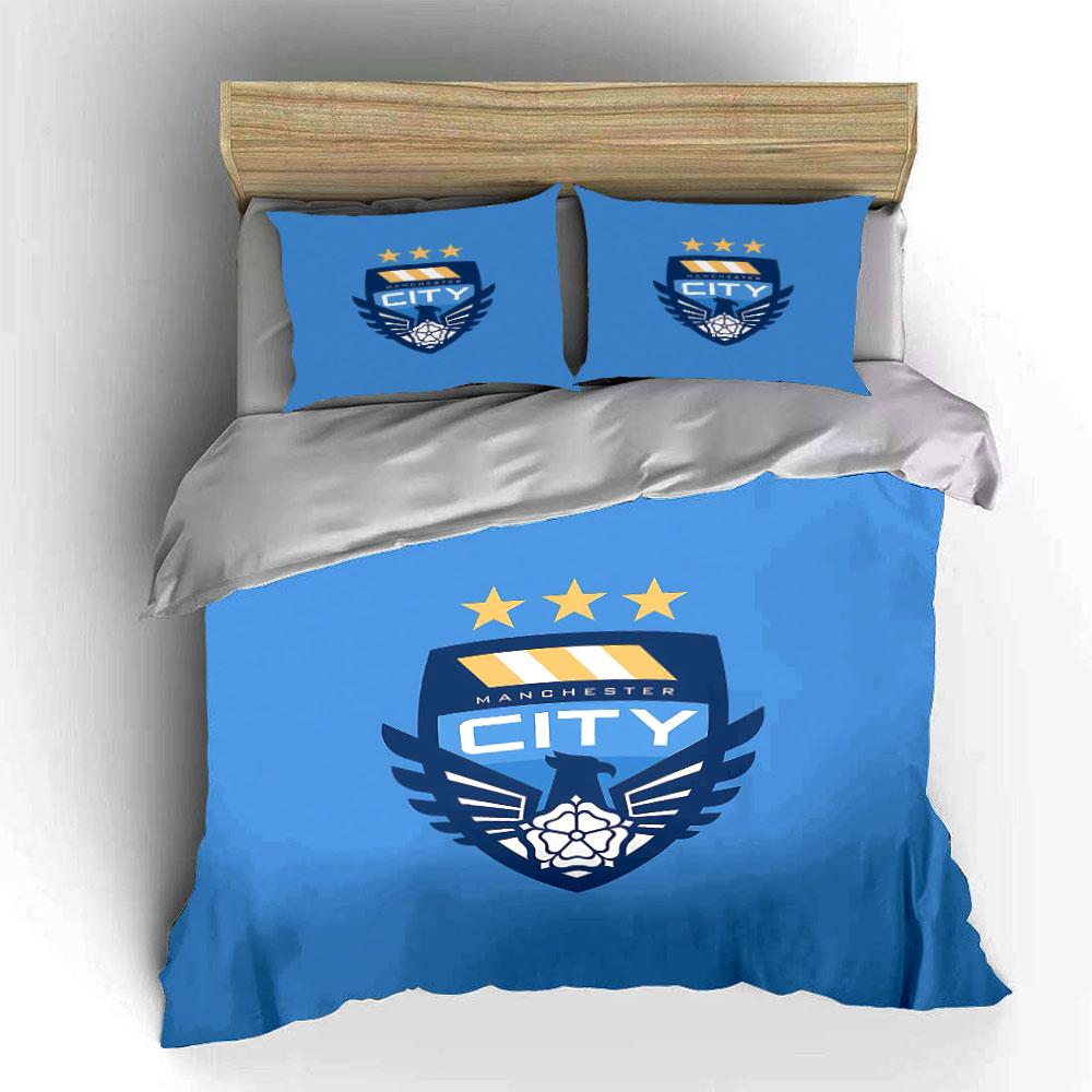"Manchester City Blue Bedding Set" Bedding Duvet Cover Set Duvet Cover Pillowcases (1 * Duvet Cover 2 * Pillowcases, without duvet insert)