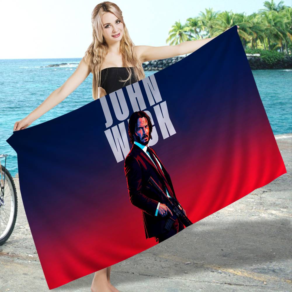 Classic J-john Movie W-wick Big Microfiber Beach Towels Quick Dry Towel Sand Beach Towels Pool Towel for Travel Swim Pool Yoga