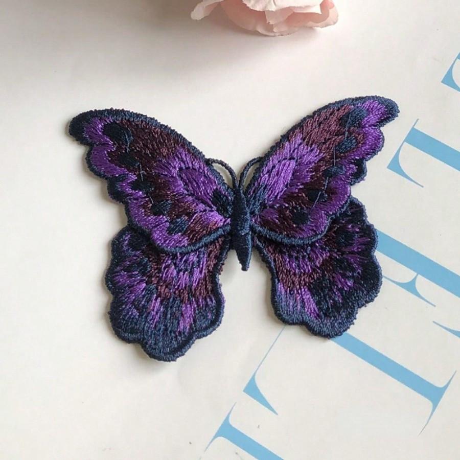 5 шт./набор Красочная вышивка бабочки Тканевая наклейка Двухслойная Водорастворимая вышивка Нашивка Одежда Юбка Обувь Шляпа Декоративные аксессуары DIY