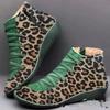 New Brand Women's Ankle Boots 2024 Casual Women Winter Boots Leopard Print Wedges Flat Booties Warm Women's Shoes Botas De Mujer