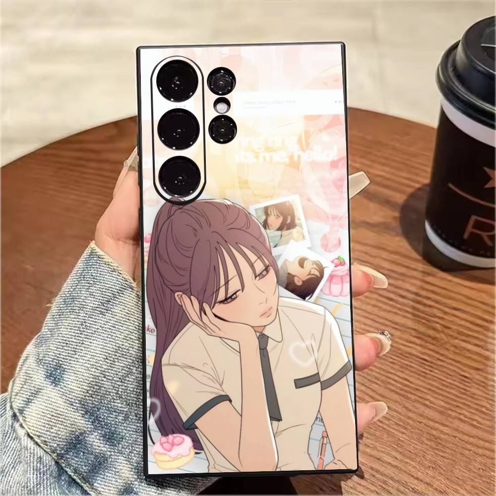 Чехол для телефона Shim Su-ae Aniem O-Operation T-True-Love для Samsung S25, S24, S21, S22, S23, S20, Ultra, S26, Plus, Fe, Note, 5G Черный
