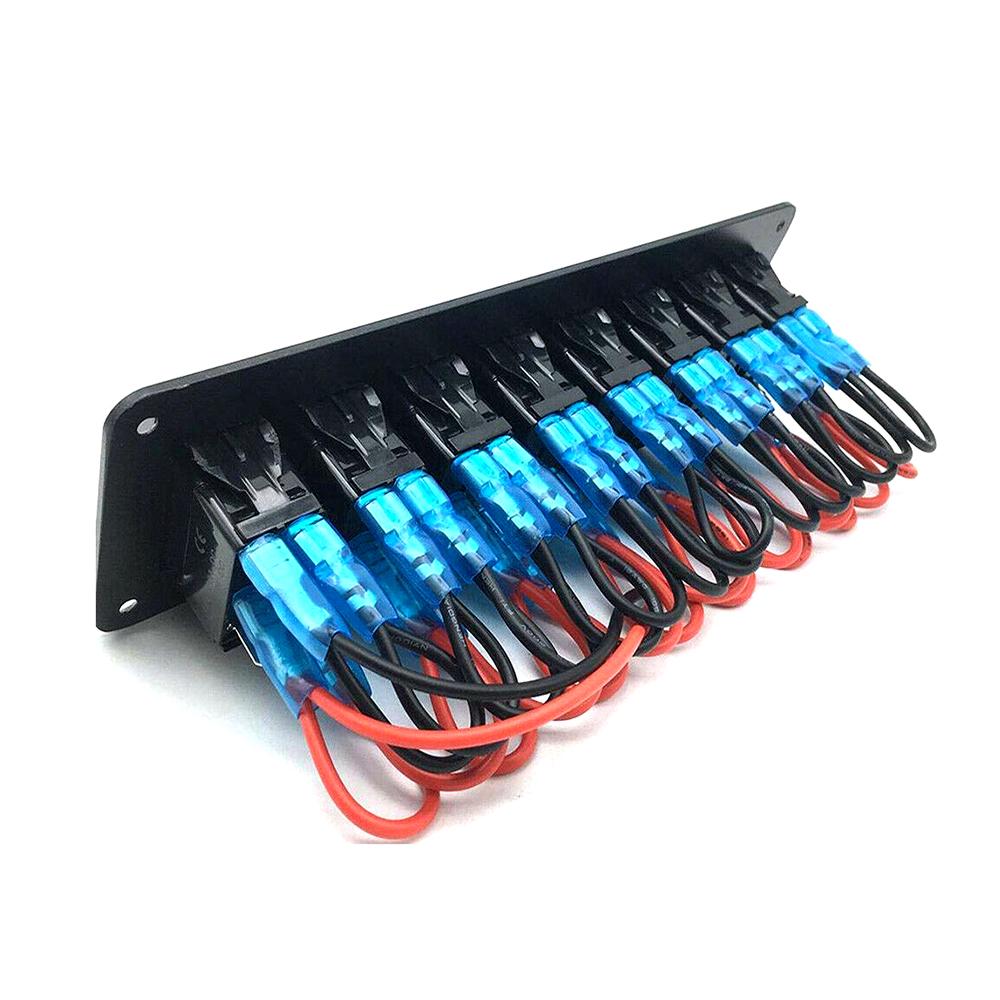 8-ганговая панель кулисного переключателя для морской лодки, водонепроницаемая светодиодная панель переключателя RV 12 В/24 В для автомобиля, грузовика, морского пехотинца