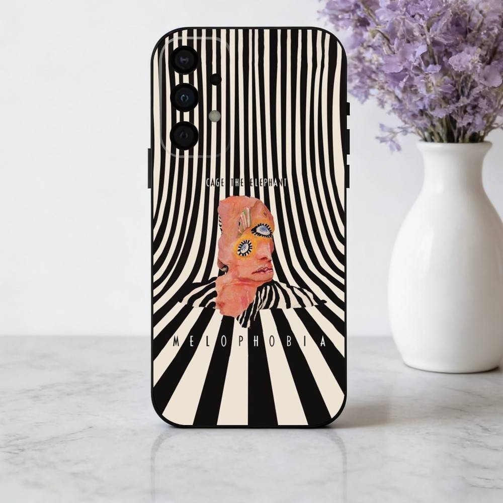 Поп-рок C-Cage the E-Elephan Чехол для телефона Samsung Galaxy A73,A72,A71,A70,A53,A52,A51,Мягкий силиконовый черный чехол