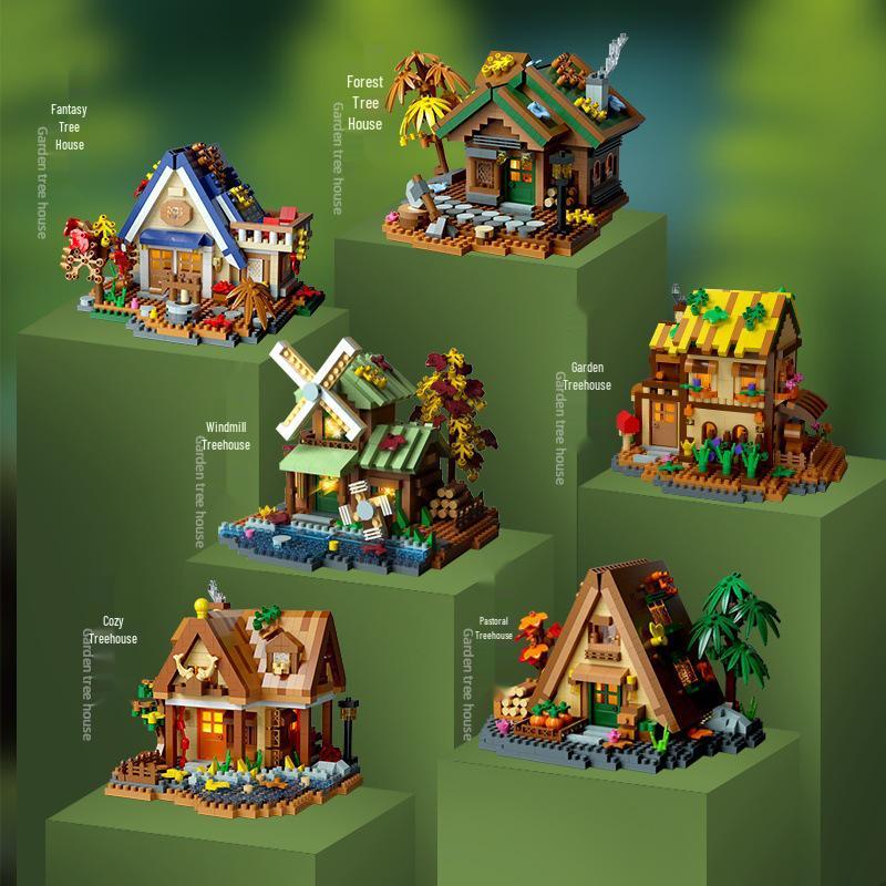 Набор для сборки «Лесная бревенчатая хижина и ветряная мельница» Lego для детей (международный)