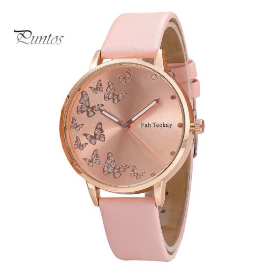 2 шт./компл. женские часы, браслет, набор, кварцевые часы, декор в виде бабочки, горный хрусталь, искусственный жемчуг, изысканный регулируемый ремешок из нержавеющей стали из искусственной кожи, женское запястье