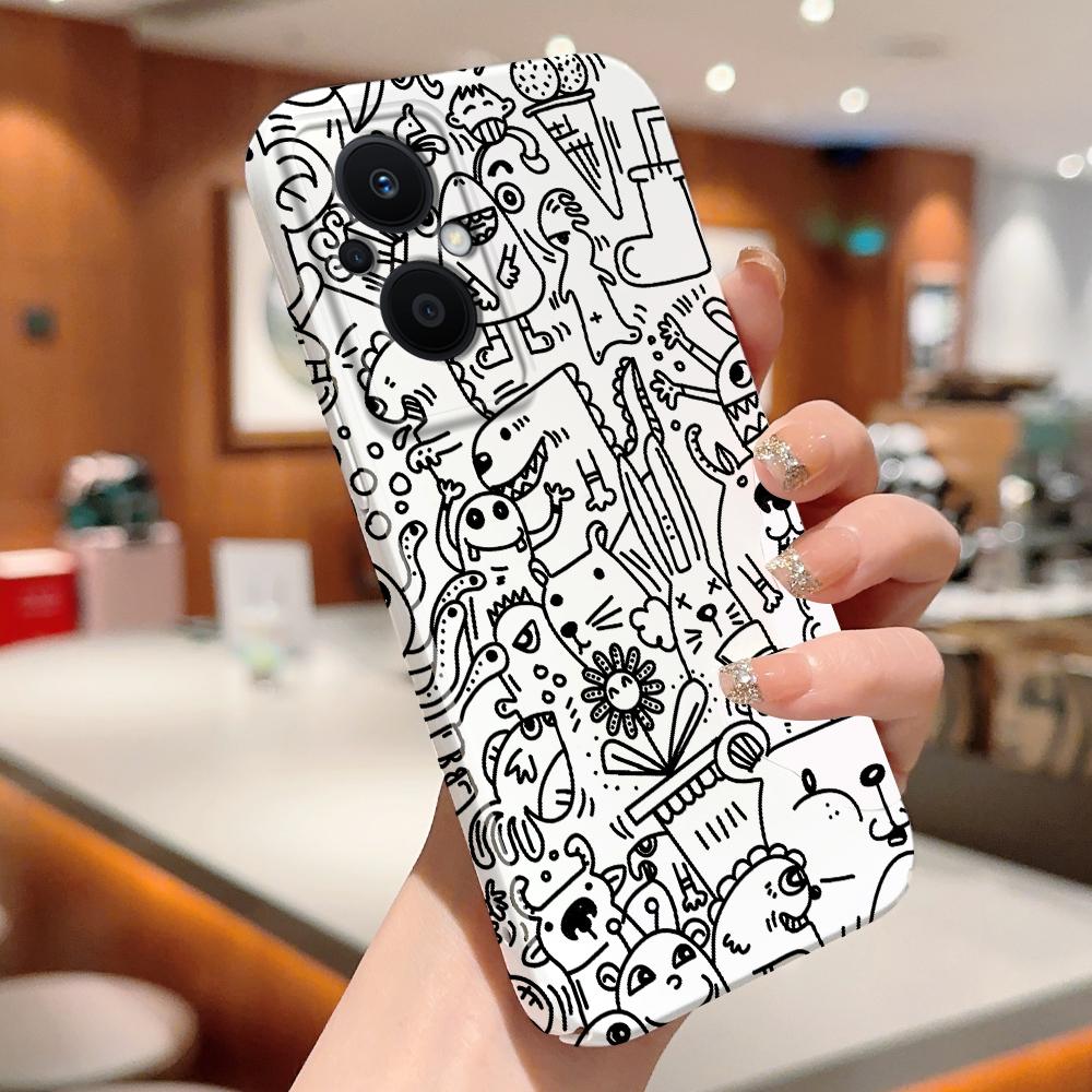 All-inclusive Film Phone Case Cartoon Fashion Design Hard Shell Full Cover Camera Shockproof Protection Case for OPPO Realme OnePlus Infinix Tecno